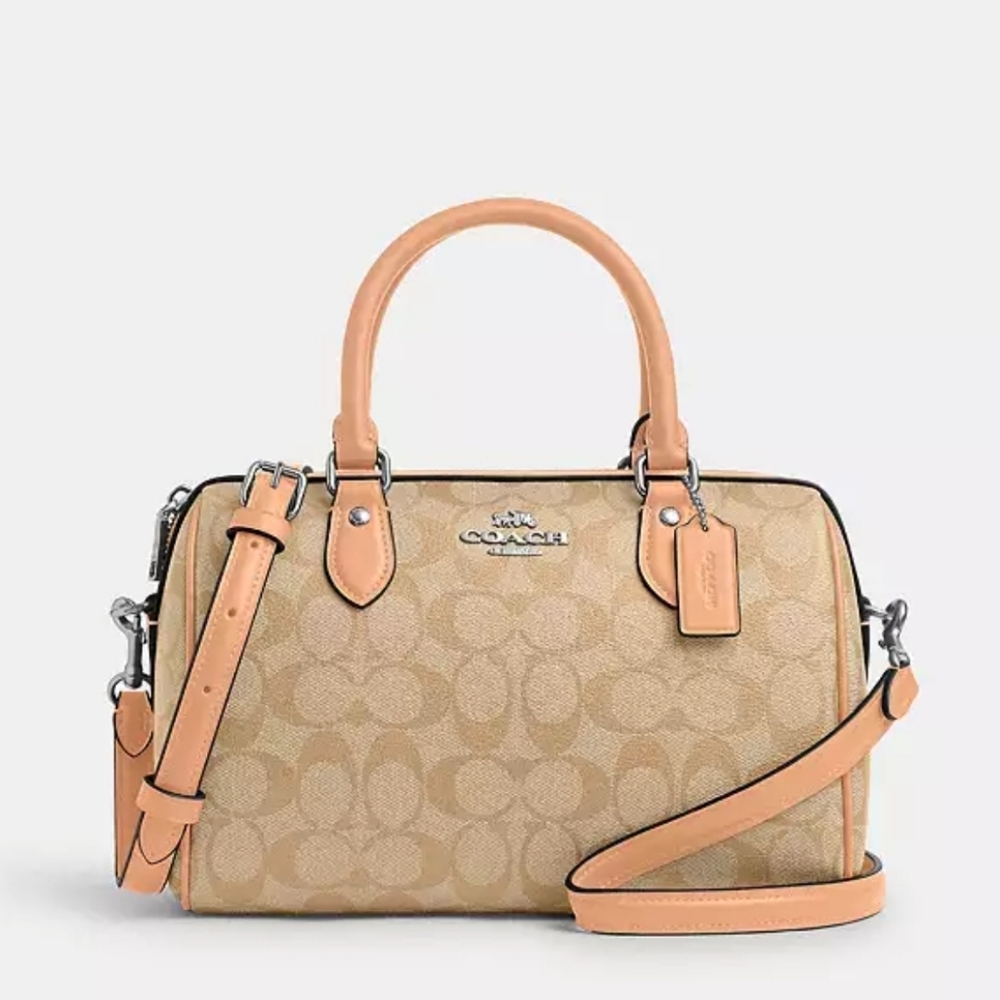 Coach Tan Rowan Signature Handbag. Used one month. Like brand new!